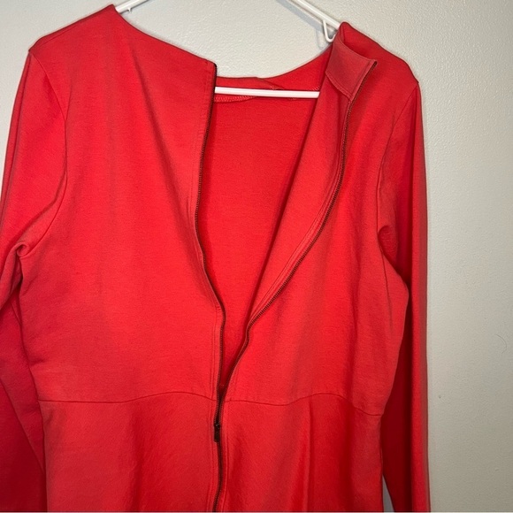J Crew peplum long sleeve Crew Neck Blouse top Womens Sz M Full Zip Back Office - Picture 7 of 7